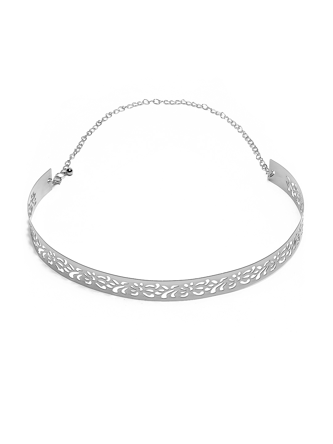 YouBella Jewellery Celebrity Inspired Adjustable Metal Plate Type Golden Kamarband Waist Belt for Women/Girls (Silver)
