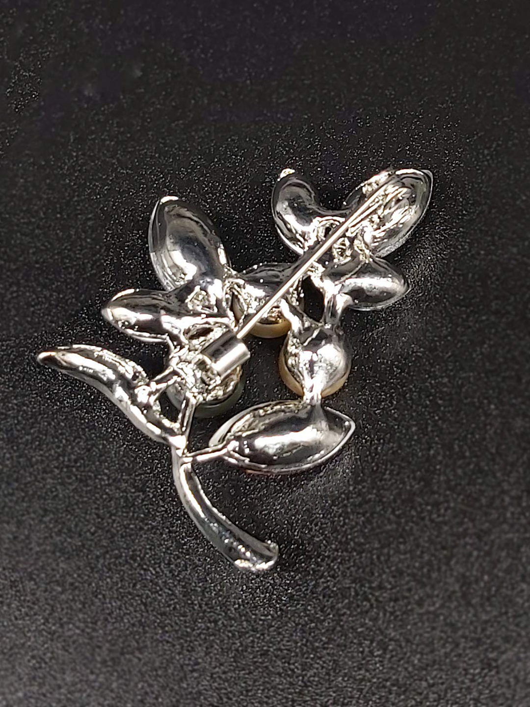 YouBella Stylish Floral Crystal Jewellery Silver Plated Brooches for Women (Multi-Colour) (YB_Brooch_106)