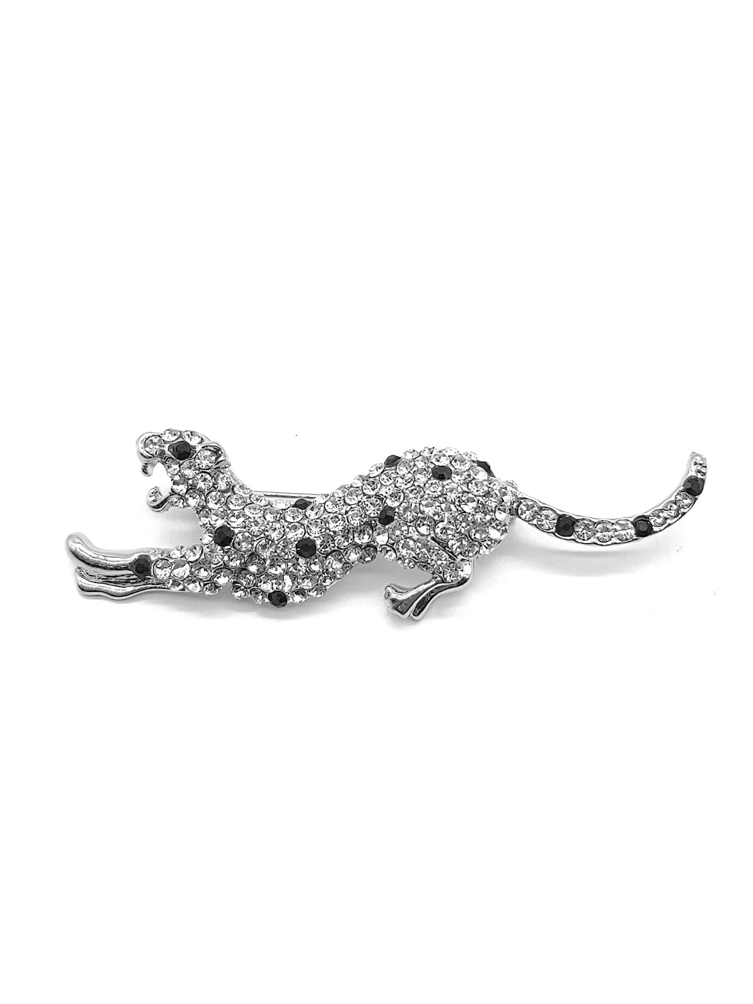 YouBella Stylish Leopard Crystal Jewellery Silver Plated Brooches for Women (Silver) (YB_Brooch_111)