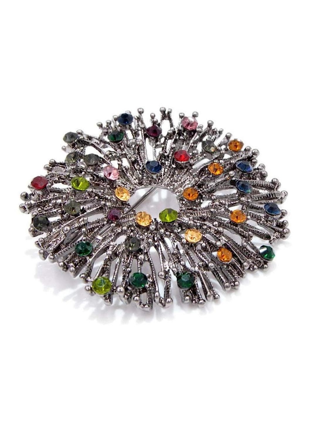 YouBella Jewellery Latest Stylish Crystal Unisex Brooch for Wedding/Party for Women/Girls/Men (Silver)