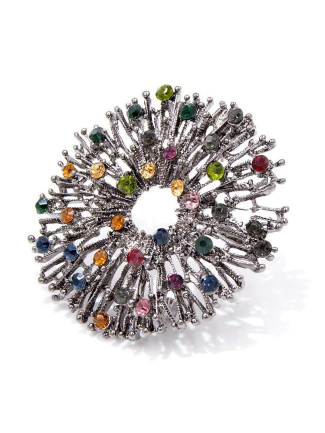 YouBella Jewellery Latest Stylish Crystal Unisex Brooch for Wedding/Party for Women/Girls/Men (Silver)