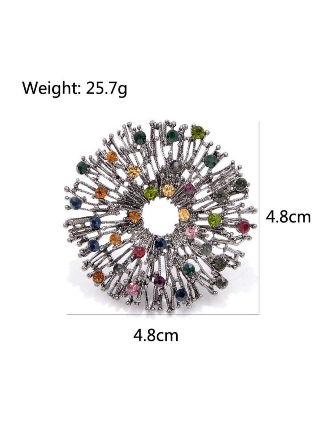 YouBella Jewellery Latest Stylish Crystal Unisex Brooch for Wedding/Party for Women/Girls/Men (Silver)