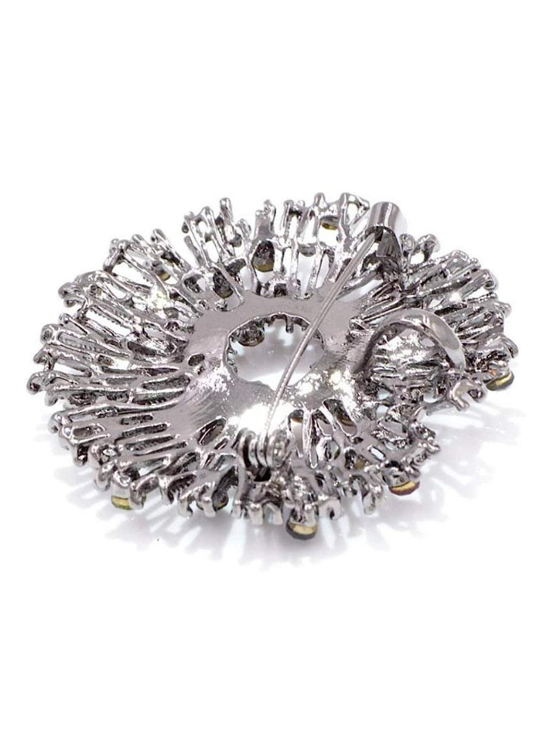 YouBella Jewellery Latest Stylish Crystal Unisex Brooch for Wedding/Party for Women/Girls/Men (Silver)