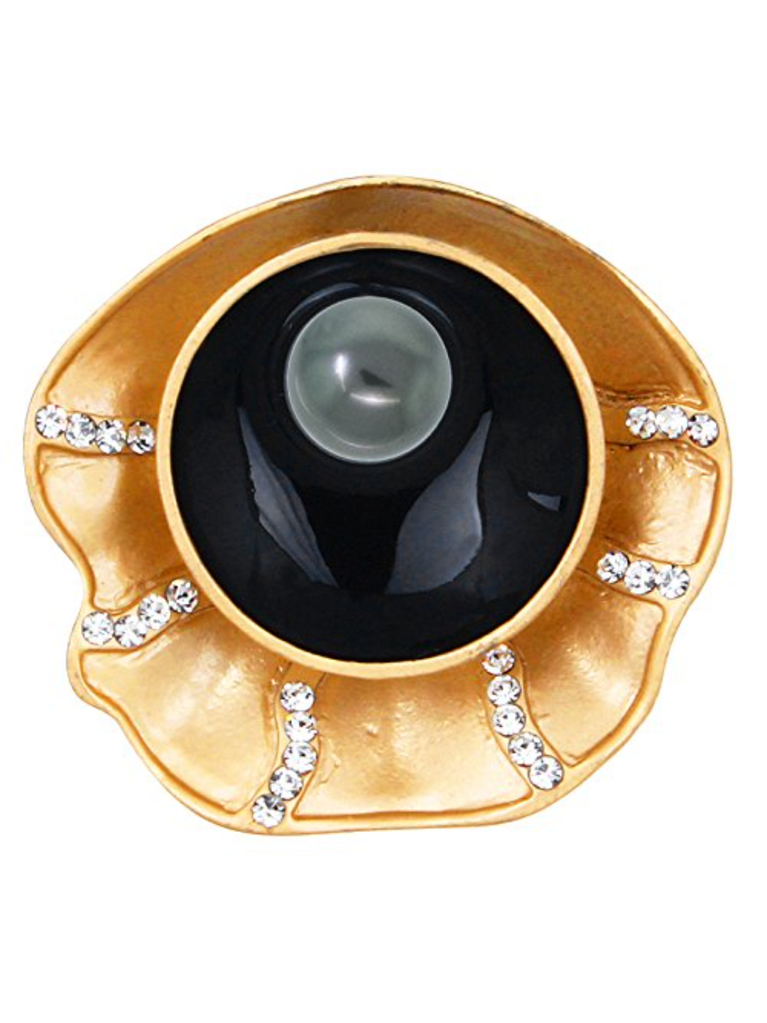 YouBella Jewellery  Collection Matte Gold Unisex Brooch for Men/Women/Girls (Grey)