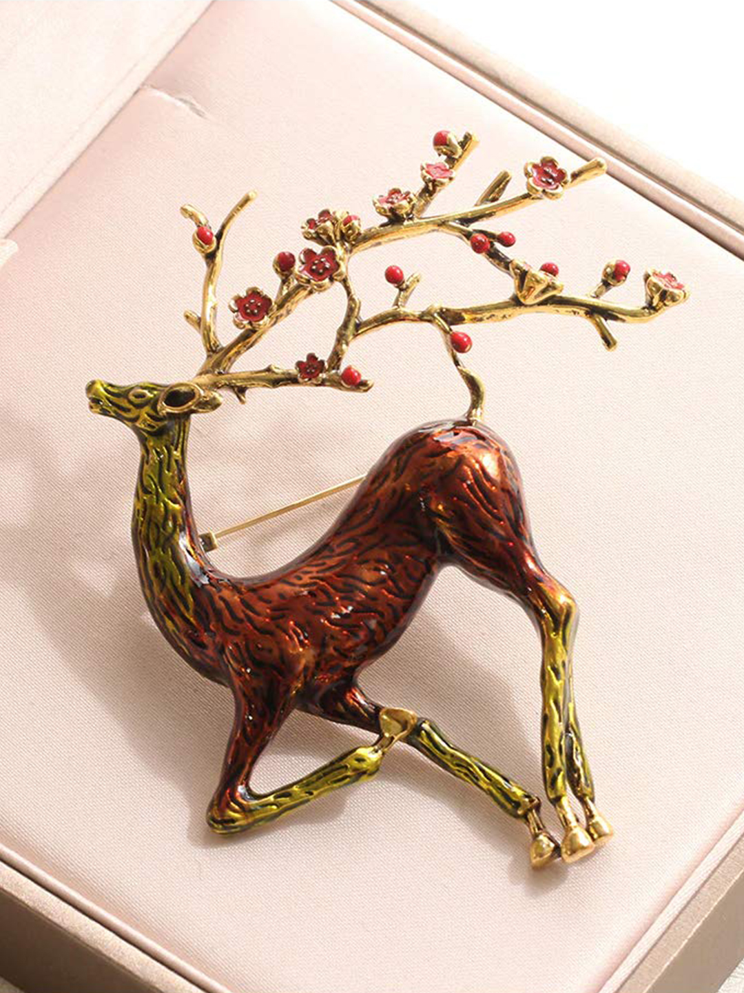 YouBella Jewellery Latest Stylish Crystal Unisex Deer Shape Brooch for Wedding/Party for Women/Girls/Men (Silver)