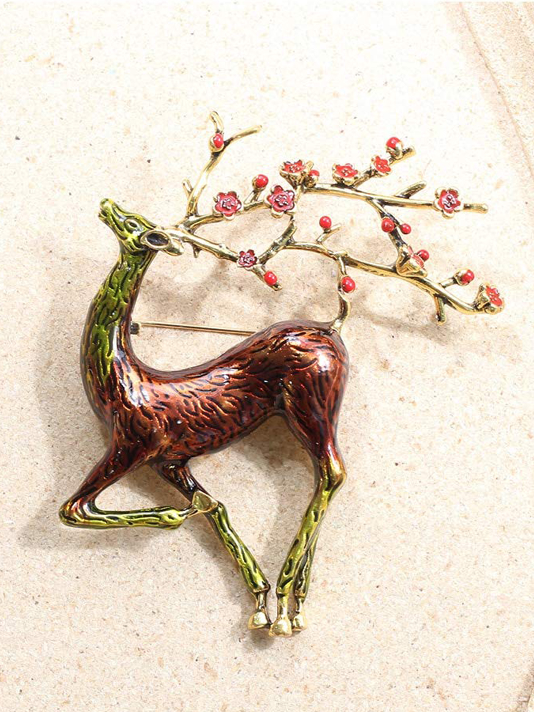 YouBella Jewellery Latest Stylish Crystal Unisex Deer Shape Brooch for Wedding/Party for Women/Girls/Men (Silver)