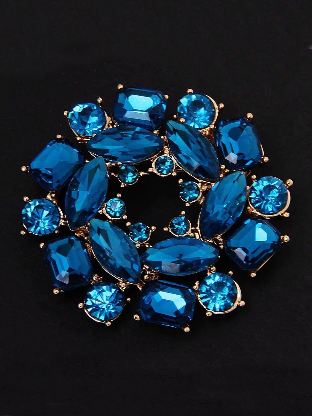 YouBella Jewellery Latest Stylish Crystal Unisex Brooch for Wedding/Party for Women/Girls/Men (Silver)