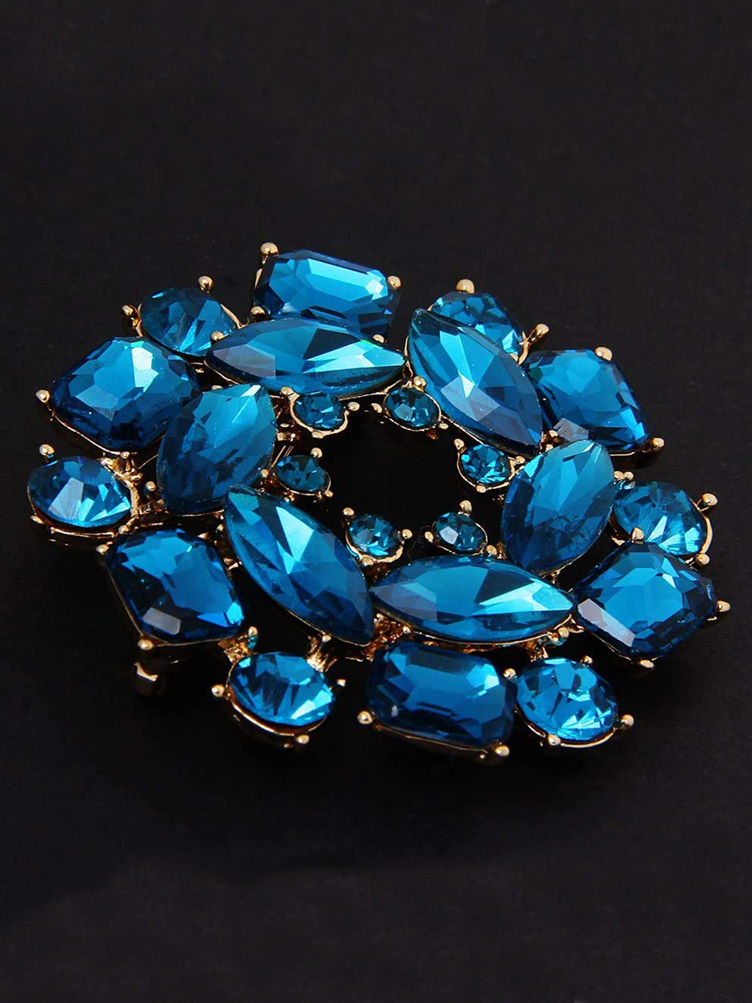 YouBella Jewellery Latest Stylish Crystal Unisex Brooch for Wedding/Party for Women/Girls/Men (Silver)
