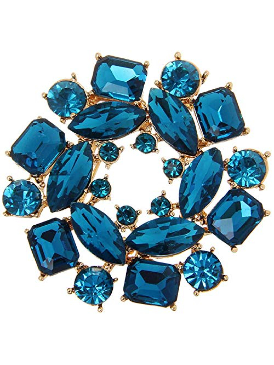 YouBella Jewellery Latest Stylish Crystal Unisex Brooch for Wedding/Party for Women/Girls/Men (Silver)