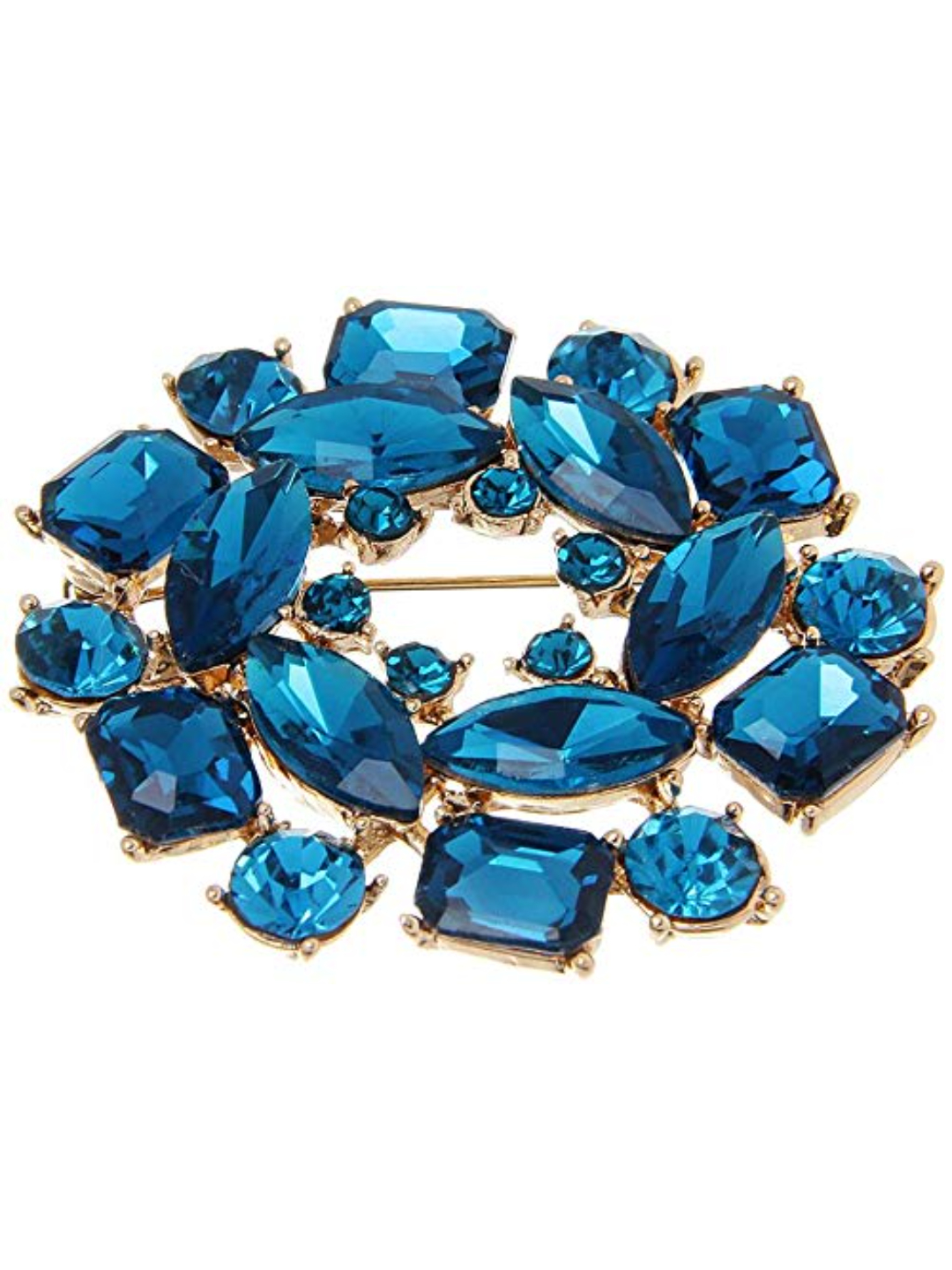 YouBella Jewellery Latest Stylish Crystal Unisex Brooch for Wedding/Party for Women/Girls/Men (Silver)