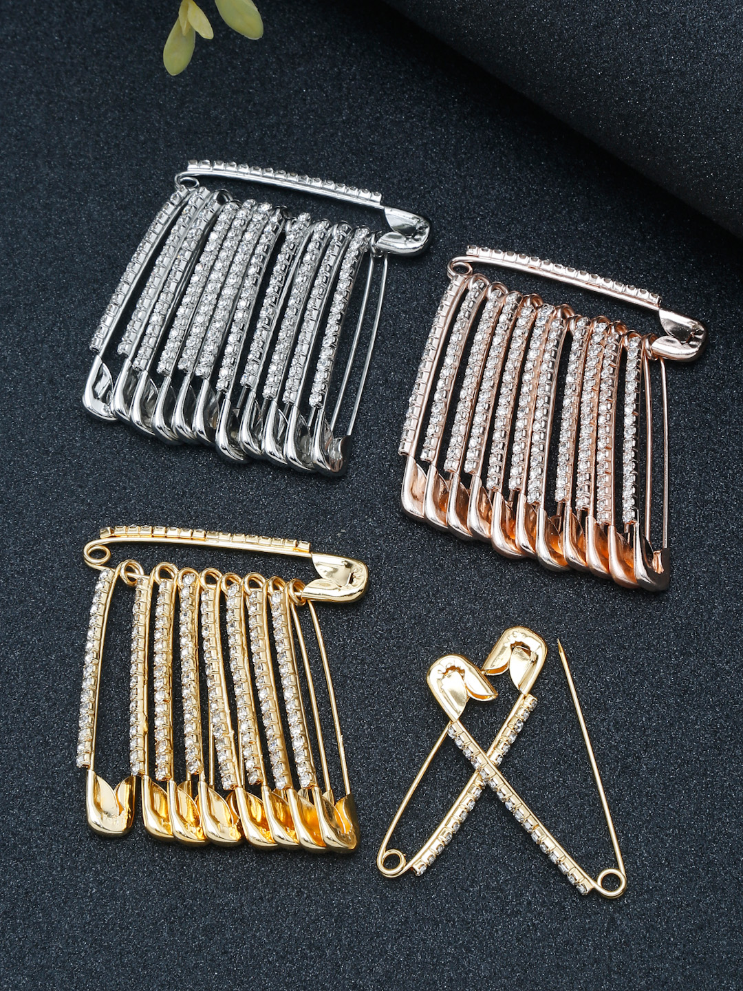YouBella Jewellery Combo of 36 Saree Pins for Girls and Women (Multi) (YB_Brooch_141)