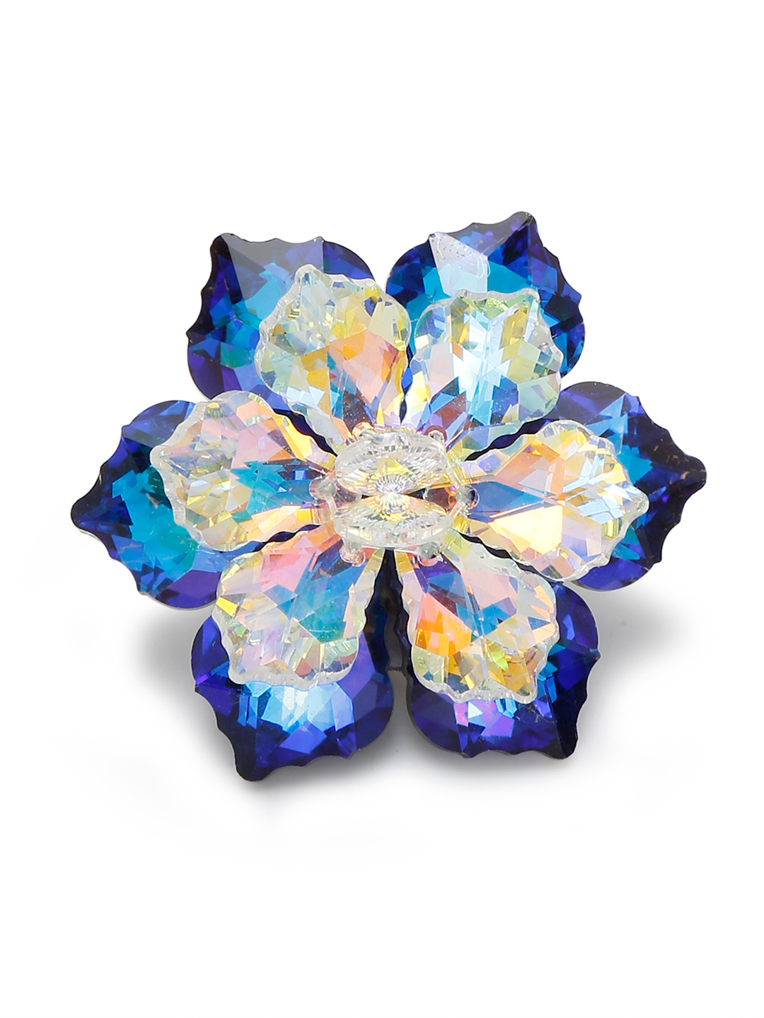 YouBella Jewellery for Women Stylish Celebrity Inspired Floral Brooch for Women/Men/Girls/Boys (Blue) (YB_Brooch_150)