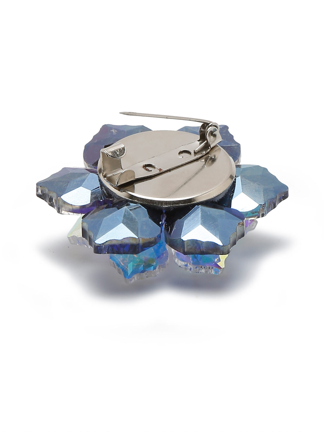 YouBella Jewellery for Women Stylish Celebrity Inspired Floral Brooch for Women/Men/Girls/Boys (Blue) (YB_Brooch_150)