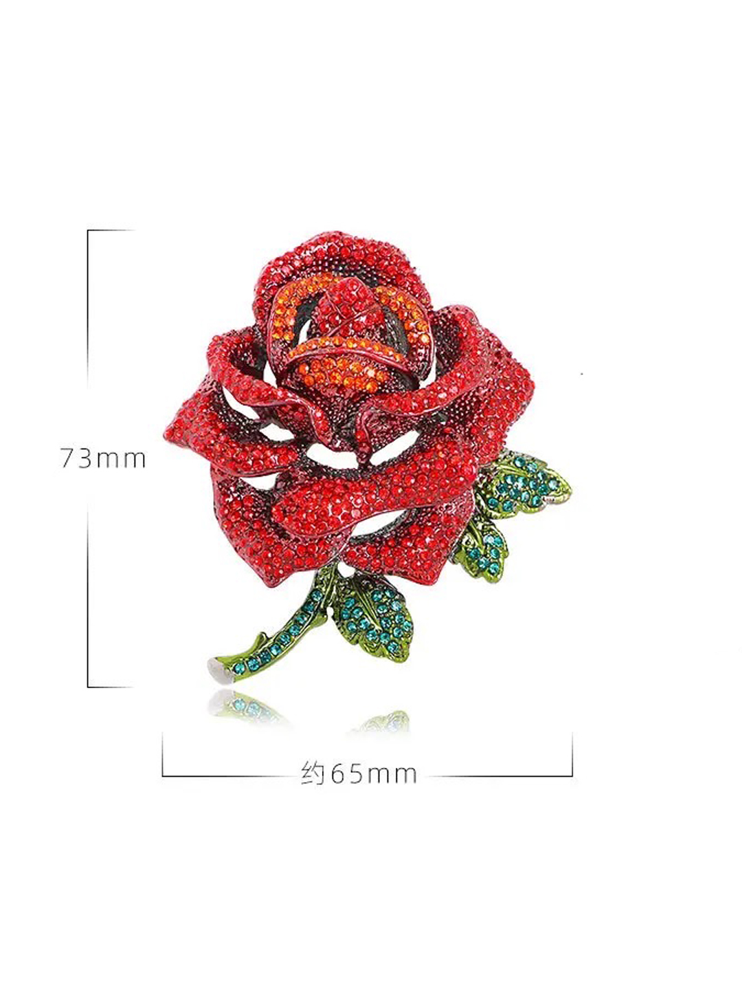YouBella Jewellery for Women Stylish Celebrity Inspired Love Rose Shaped Brooch for Women/Men/Girls/Boys (Red) (YB_Brooch_155)