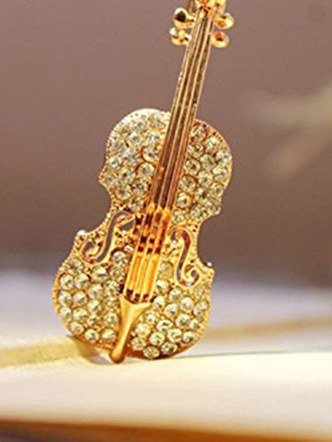 YouBella  Collection Musical Guitar Brooch for Men and Women/Girls (Gold)