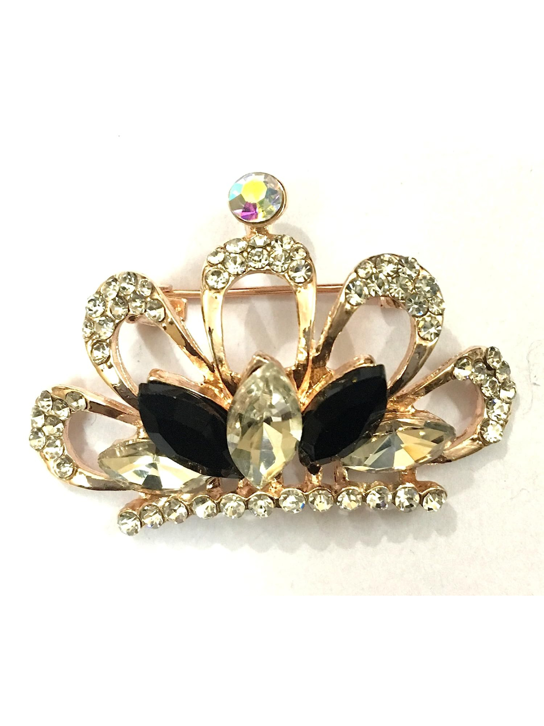 YouBella  Collection Black Crown Shape Brooch for Men/Women/Girls