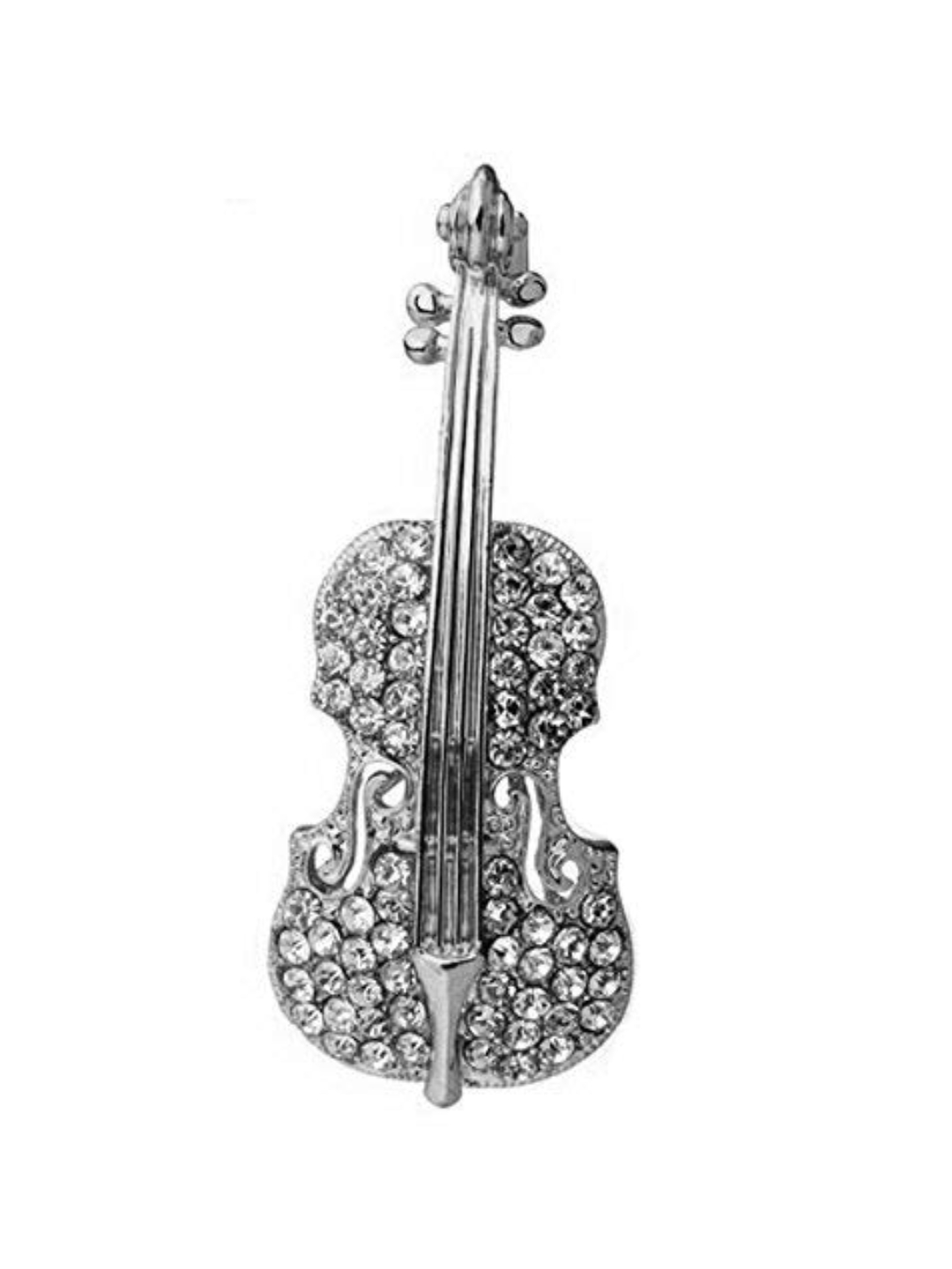 Best Valentine Gifts : YouBella  Collection Musical Guitar Brooch for Men and Women/Girls (Silver)