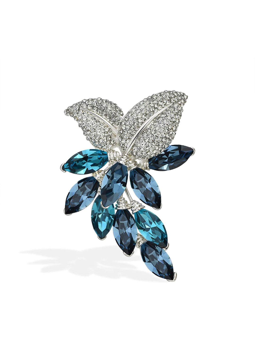 YouBella Jewellery  Collection Crystal Saree Pin/Brooch for Women/Girls (Blue)