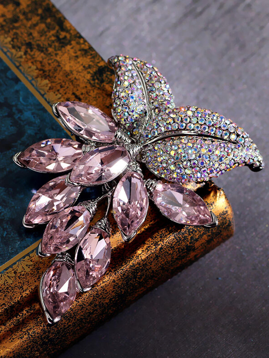 YouBella Jewellery  Collection Saree Pin/Brooch for Women/Girls (Pink)