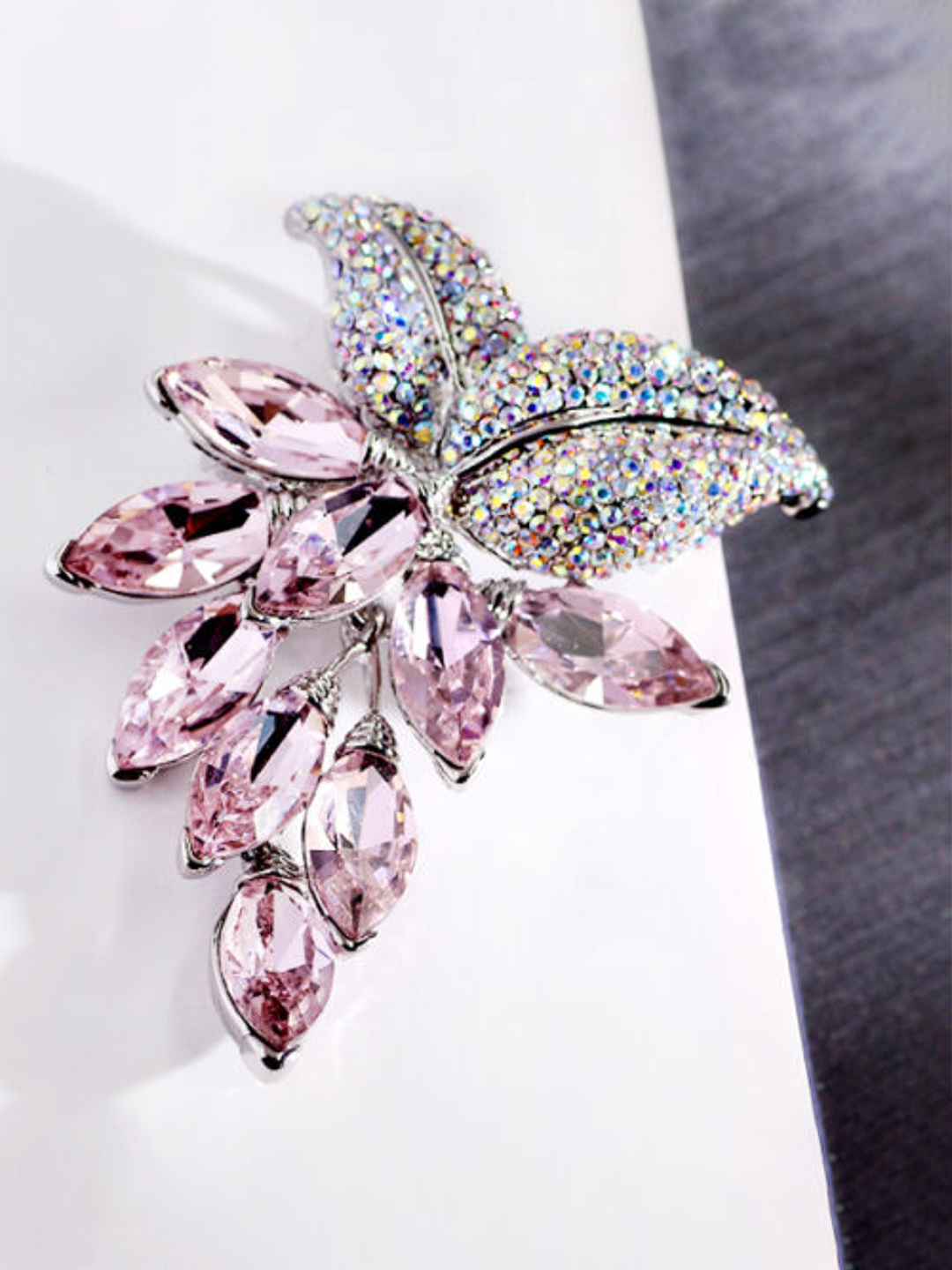 YouBella Jewellery Gracias Collection Saree Pin/Brooch for Women/Girls (Pink)