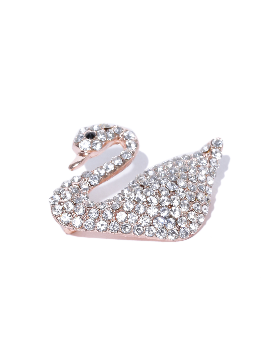 YouBella Women Gold-Plated Stone-Studded Swan-Shaped Brooch