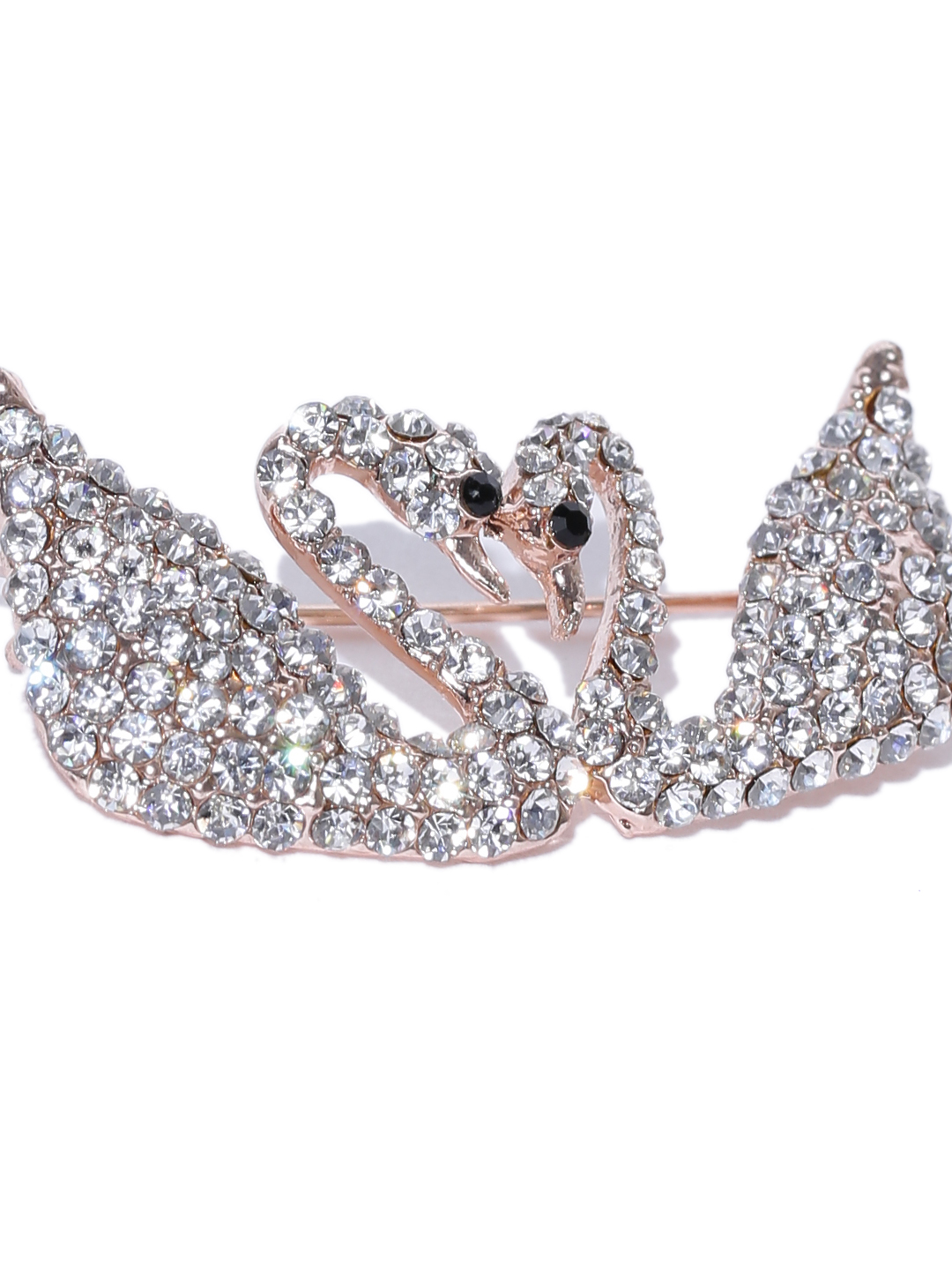 YouBella Women Gold-Plated Stone-Studded Swan-Shaped Brooch