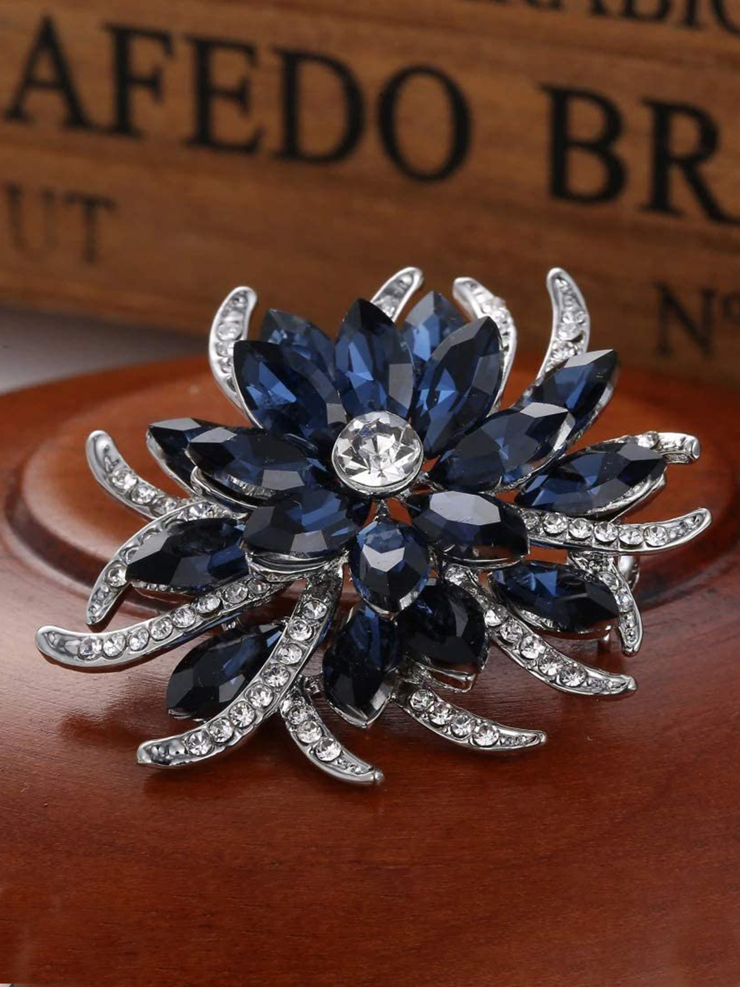 YouBella Stylish Fancy Party Wear Jewellery  Brooches for Girls (Blue) (YB_Brooch_72)
