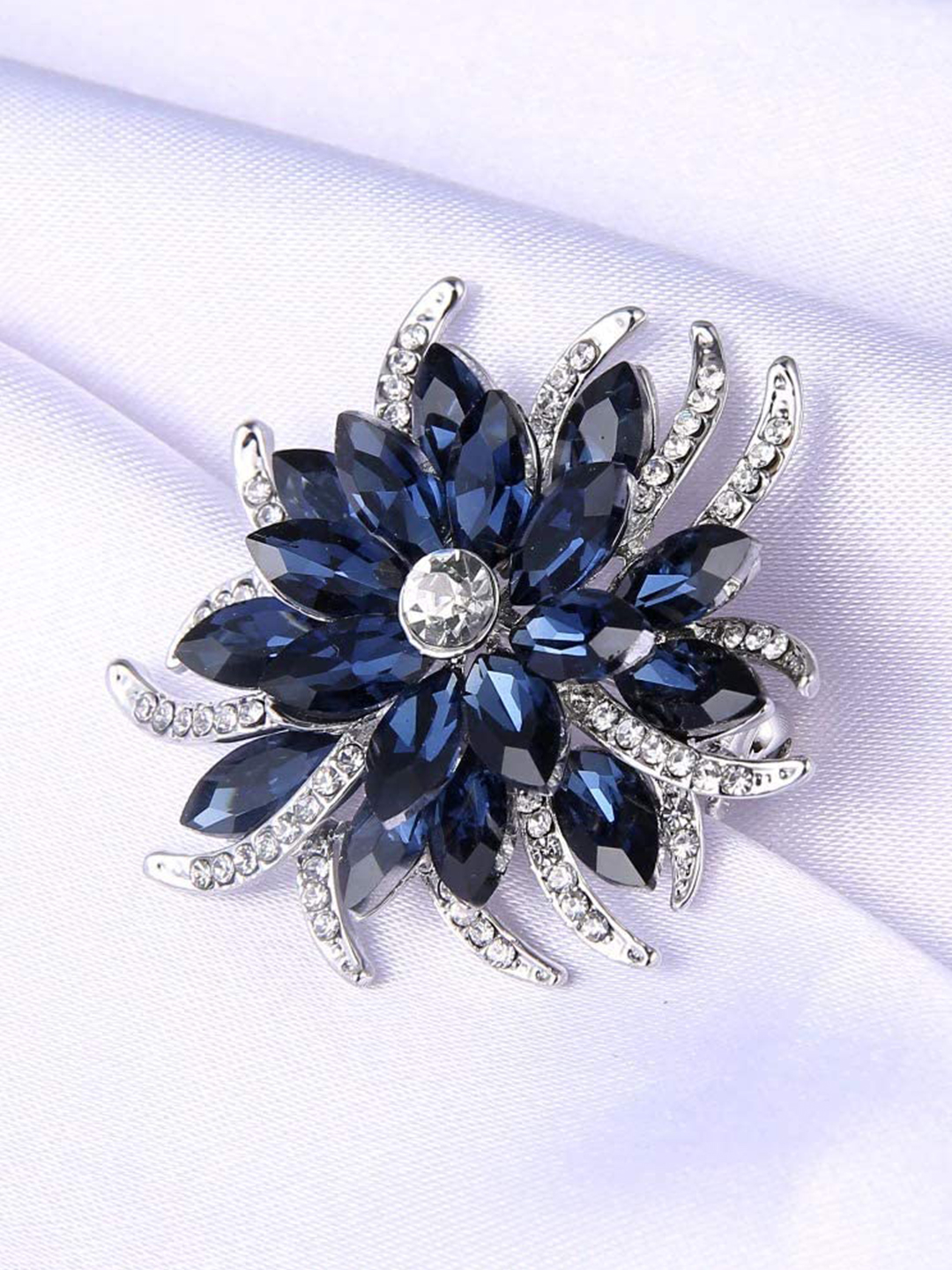 YouBella Stylish Fancy Party Wear Jewellery  Brooches for Girls (Blue) (YB_Brooch_72)