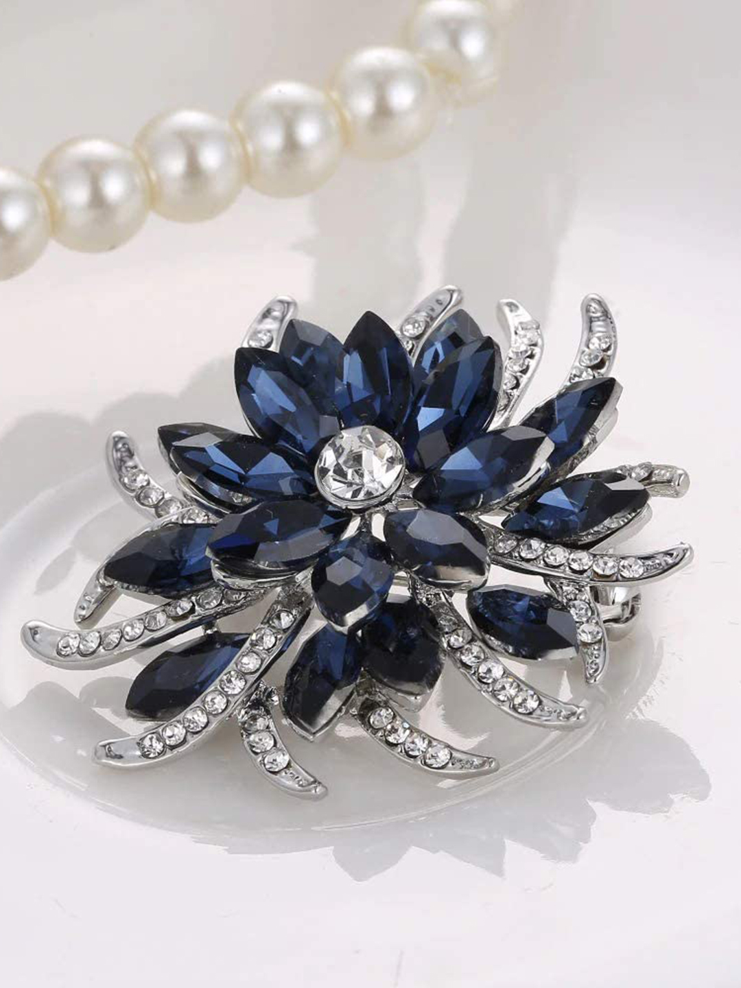 YouBella Stylish Fancy Party Wear Jewellery  Brooches for Girls (Blue) (YB_Brooch_72)