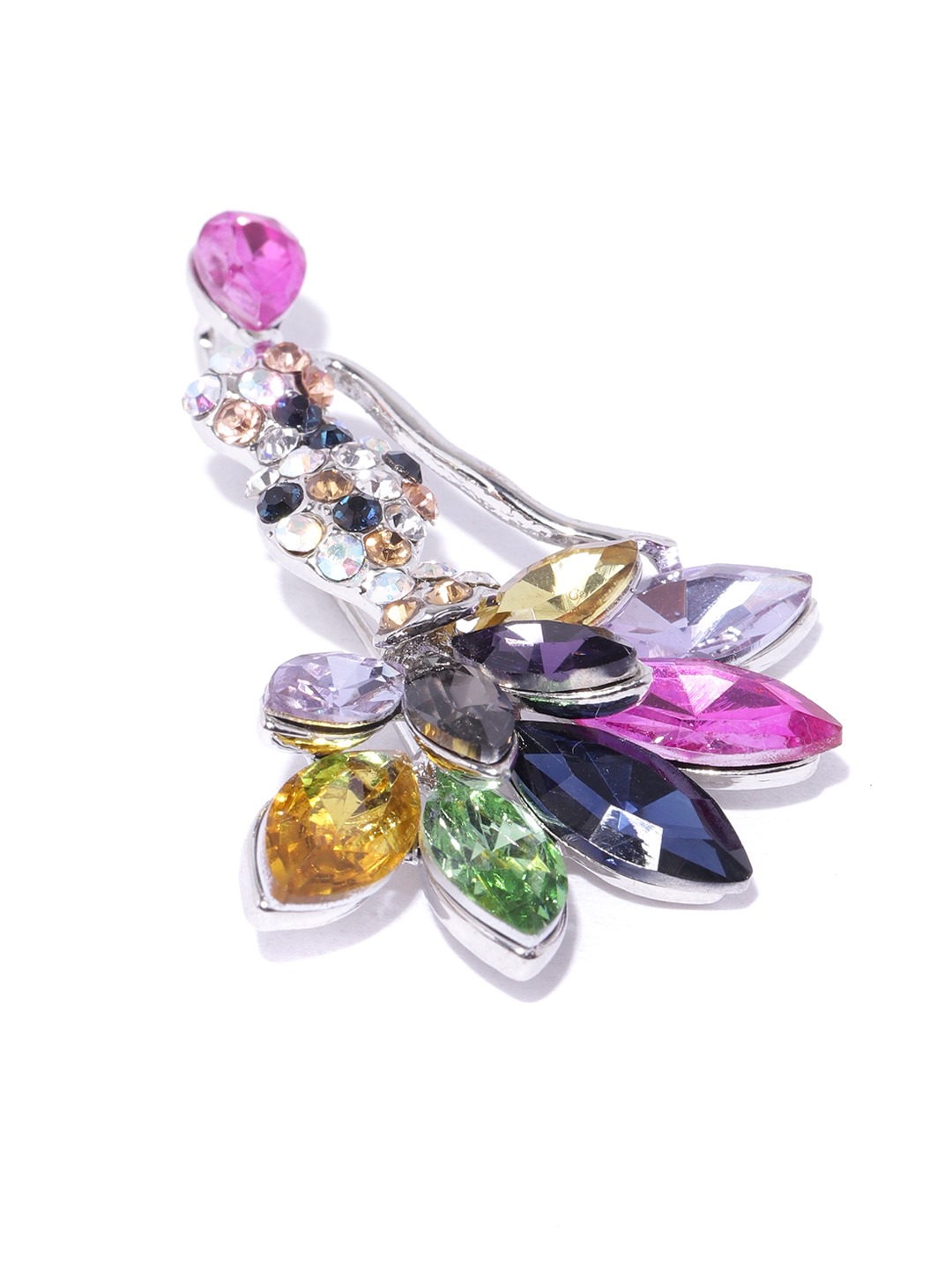 YouBella Valentine Collection Dancing Doll Jewellery Silver Plated and Cubic Zirconia Brooches for Women (Multi-colour) (YB_Brooch_73)
