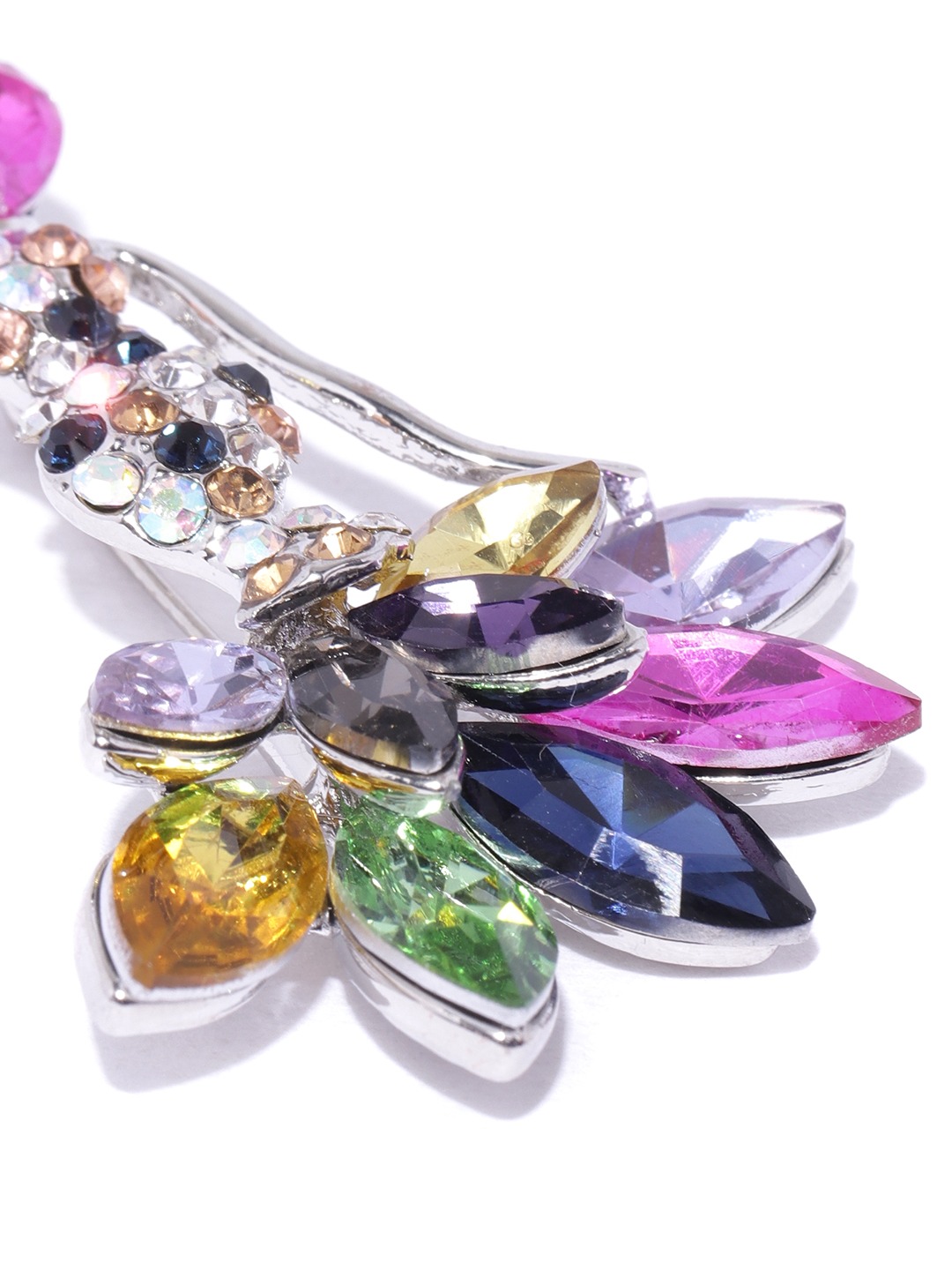 YouBella Valentine Collection Dancing Doll Jewellery Silver Plated and Cubic Zirconia Brooches for Women (Multi-colour) (YB_Brooch_73)