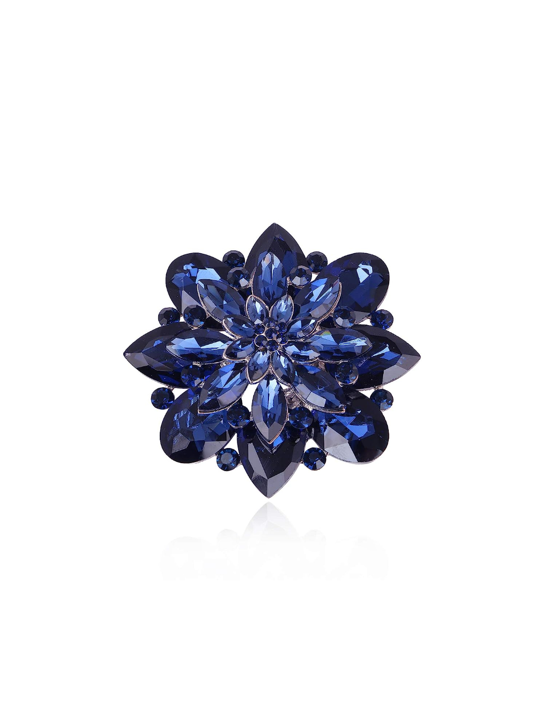 YouBella Jewellery Latest Stylish Crystal Unisex Big Size Brooch for Women/Girls/Men (Blue)