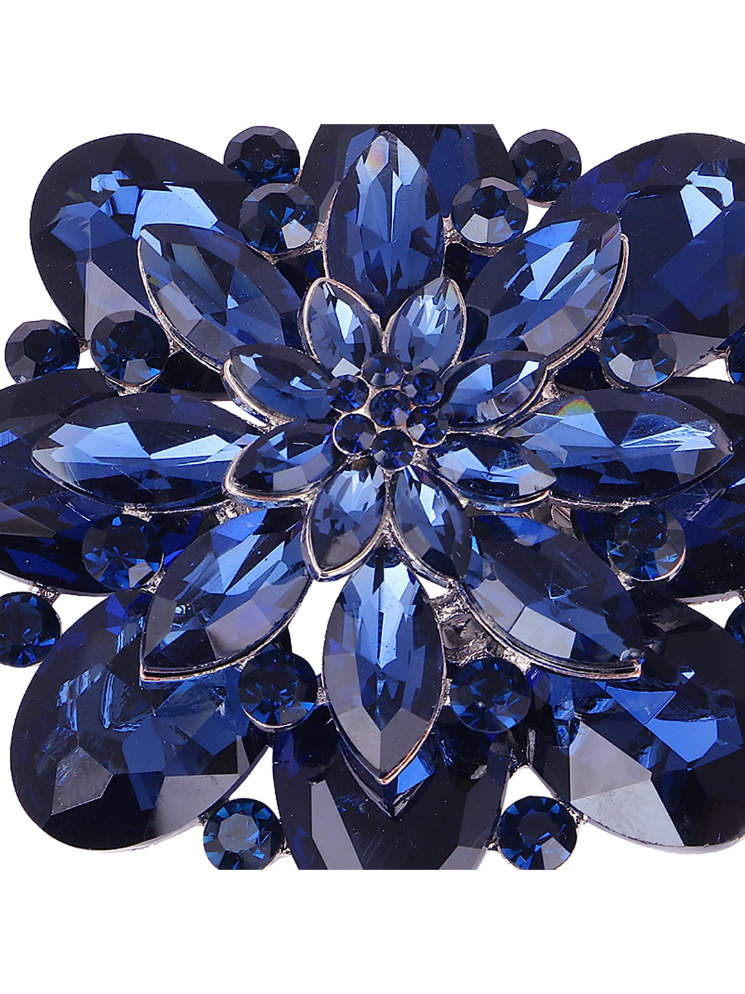 YouBella Jewellery Latest Stylish Crystal Unisex Big Size Brooch for Women/Girls/Men (Blue)