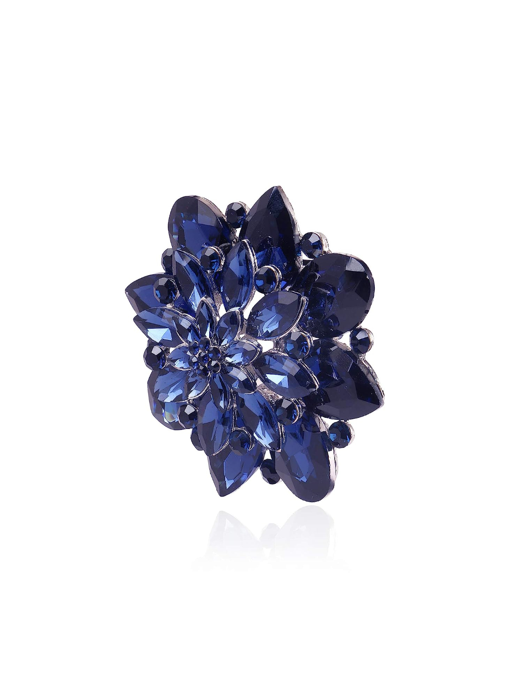 YouBella Jewellery Latest Stylish Crystal Unisex Big Size Brooch for Women/Girls/Men (Blue)