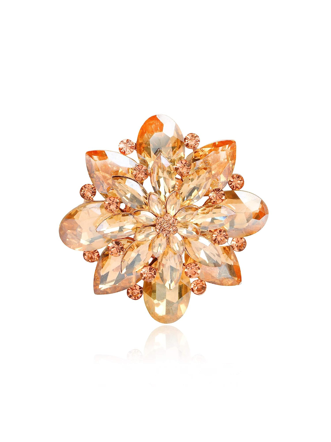 YouBella Jewellery Latest Stylish Crystal Unisex Big Size Brooch for Women/Girls/Men (Brown)