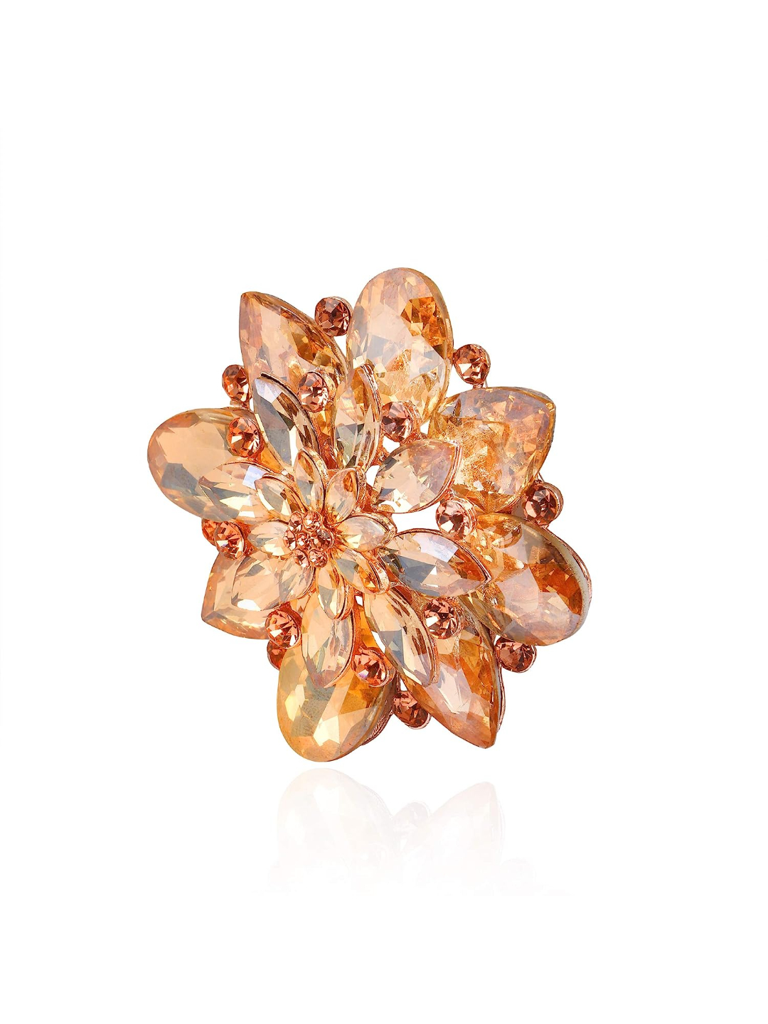 YouBella Jewellery Latest Stylish Crystal Unisex Big Size Brooch for Women/Girls/Men (Brown)