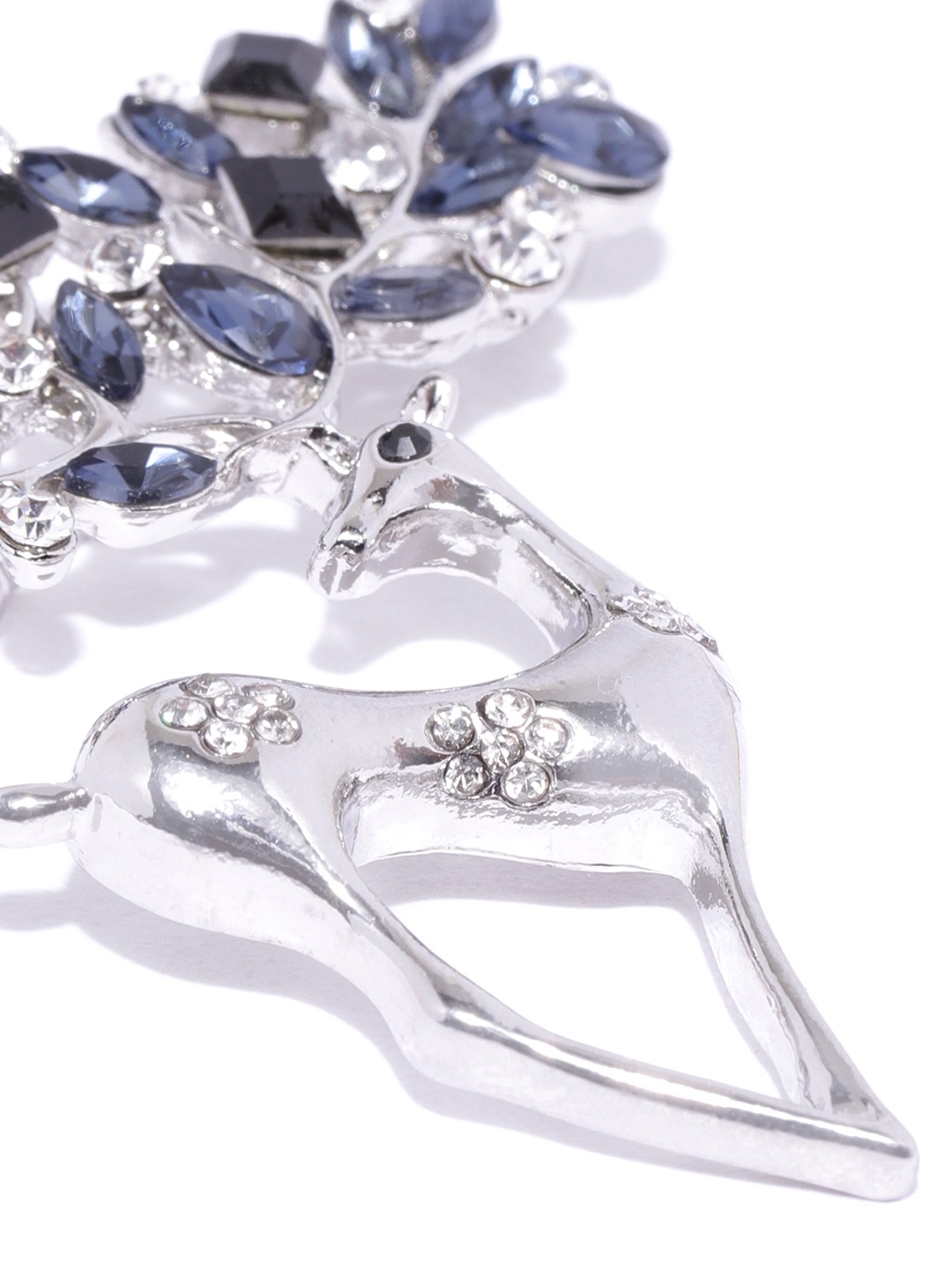 YouBella Stylish Latest Design Crystal Jewellery Silver Plated Brooches for Women (Silver) (YB_Brooch_78)