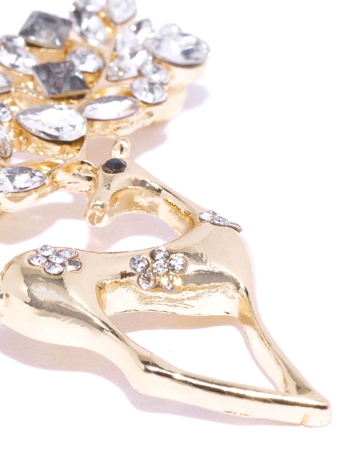 YouBella Stylish Latest Design Crystal Jewellery Gold Plated Brooches for Women (Golden) (YB_Brooch_79)