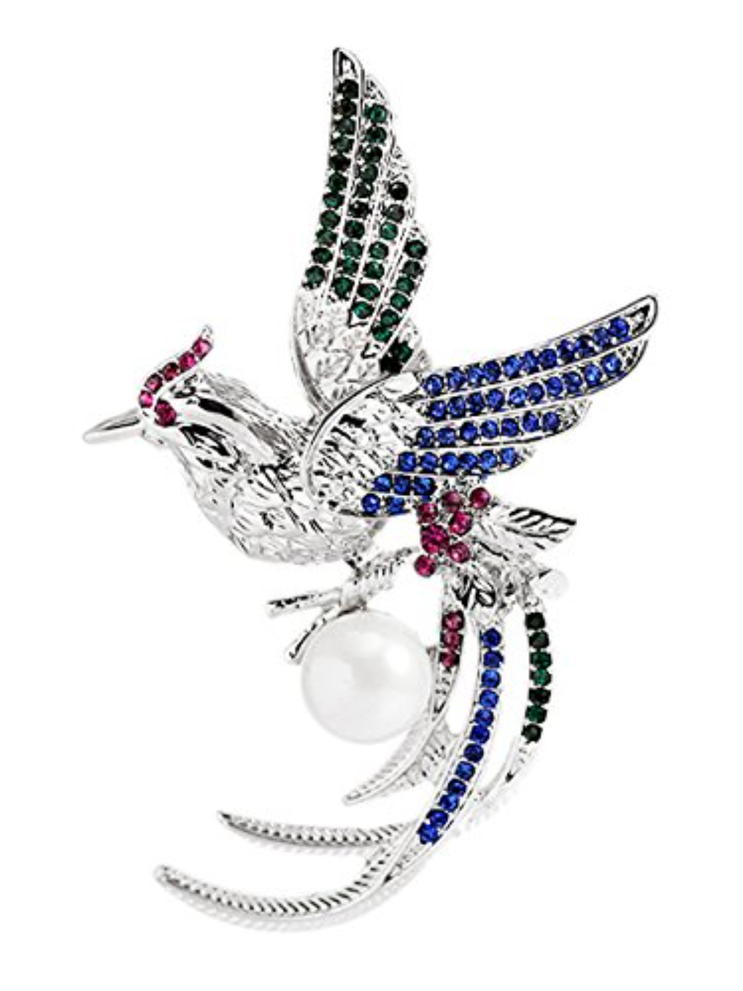 YouBella Jewellery  Collection Multicoloured Crystal Bird Shape Brooch for Men and Women