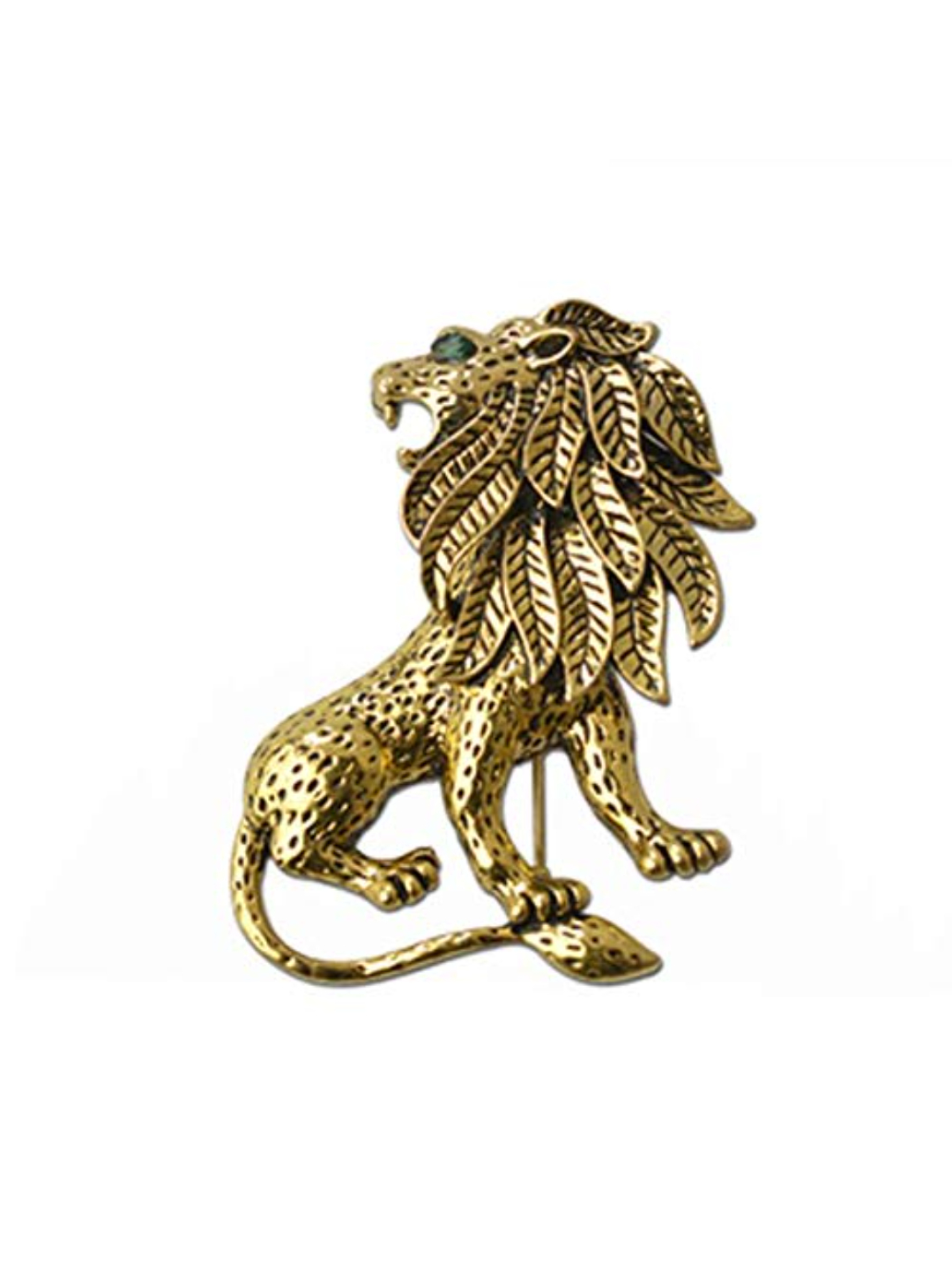YouBella Jewellery Latest Stylish Crystal Unisex Lion Brooch for Women/Girls/Men (Silver)