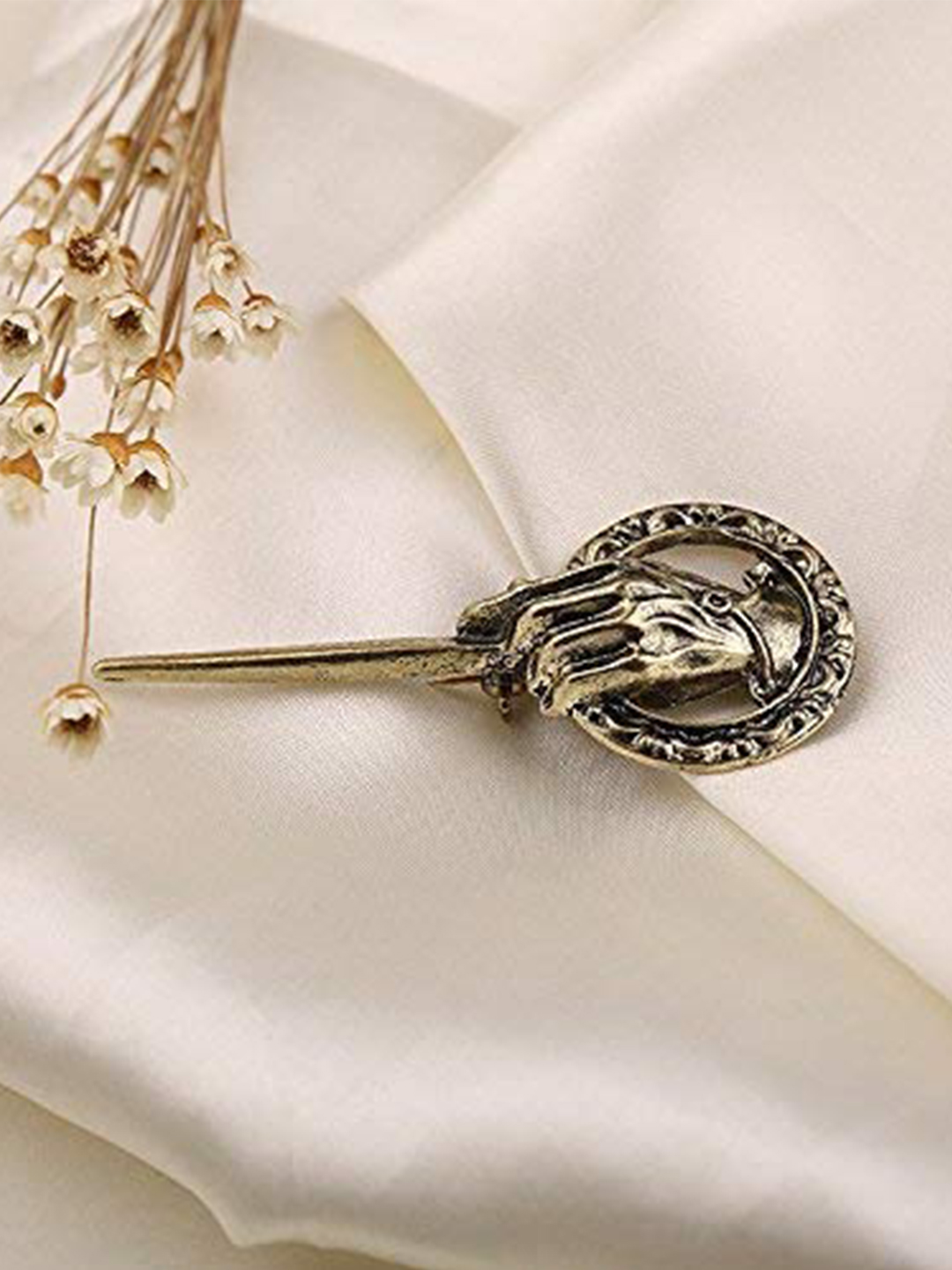 YouBella Jewellery Latest Stylish Crystal Unisex Leaf Brooch for Women/Girls/Men (Golden)