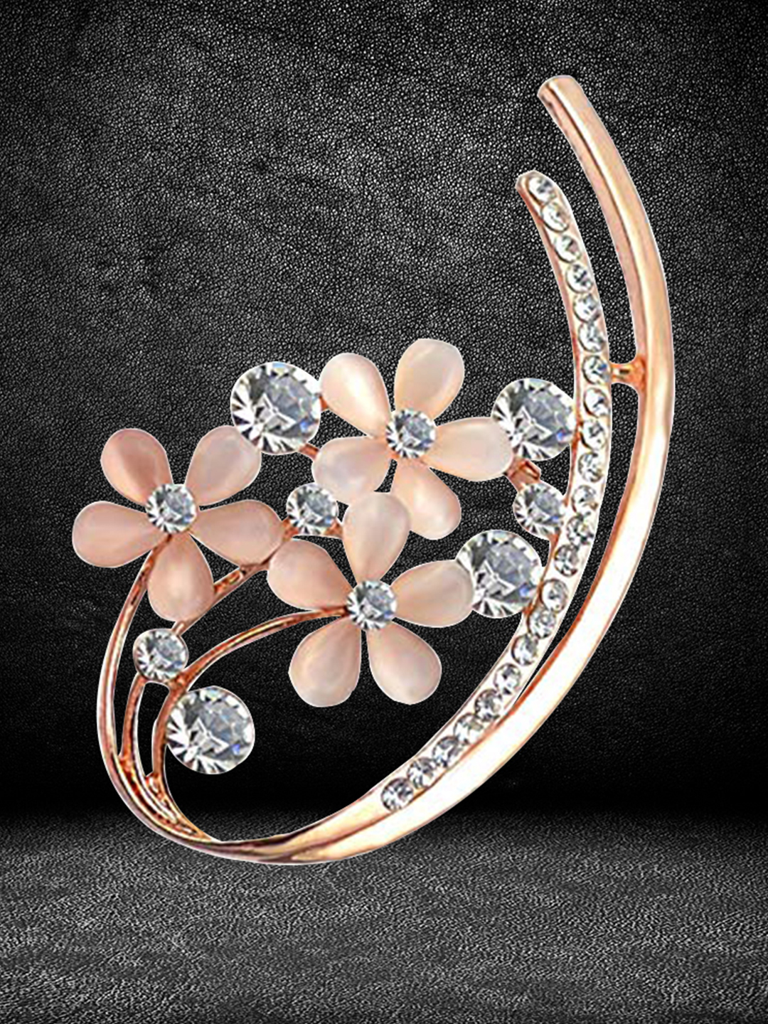 YouBella Stylish Floral Jewellery Gold Plated Brooches for Women (Golden) (YB_Brooch_85)