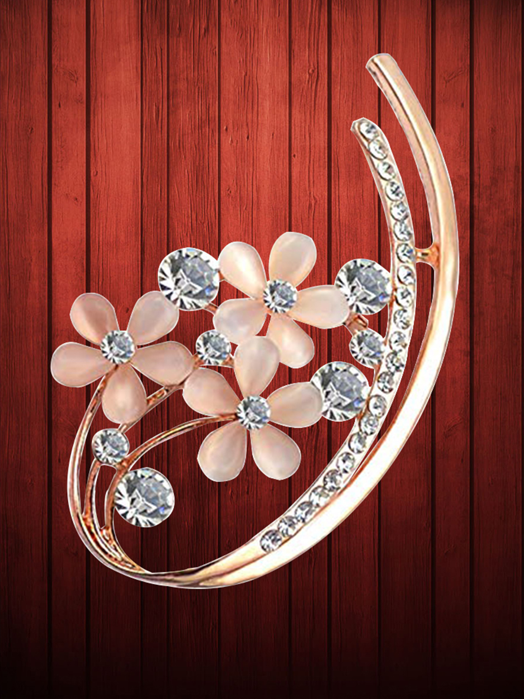 YouBella Stylish Floral Jewellery Gold Plated Brooches for Women (Golden) (YB_Brooch_85)