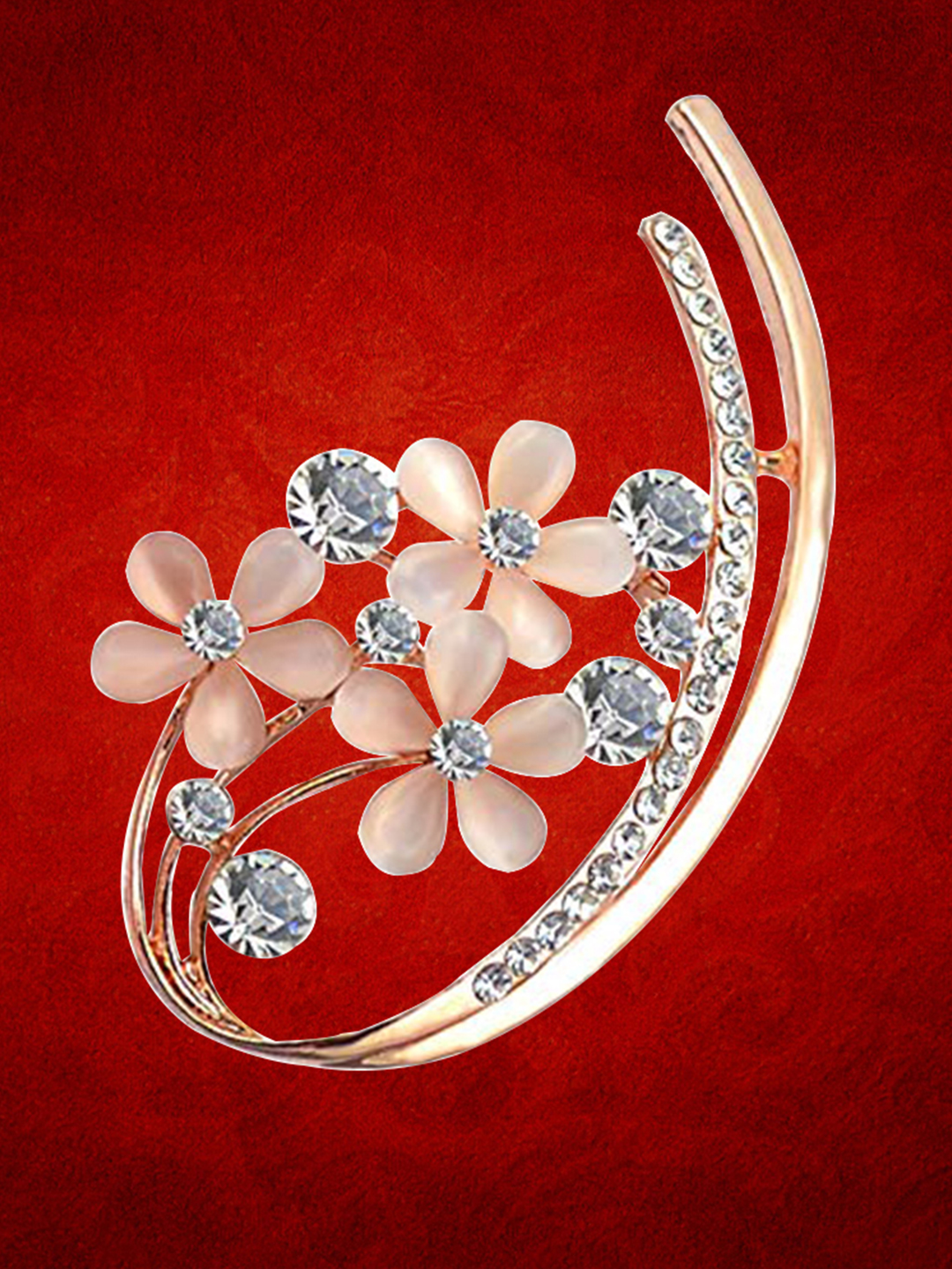 YouBella Stylish Floral Jewellery Gold Plated Brooches for Women (Golden) (YB_Brooch_85)