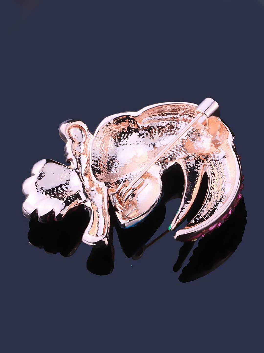YouBella Jewellery Latest Stylish Crystal Unisex Bird Shape Brooch for Women/Girls/Men (Silver)