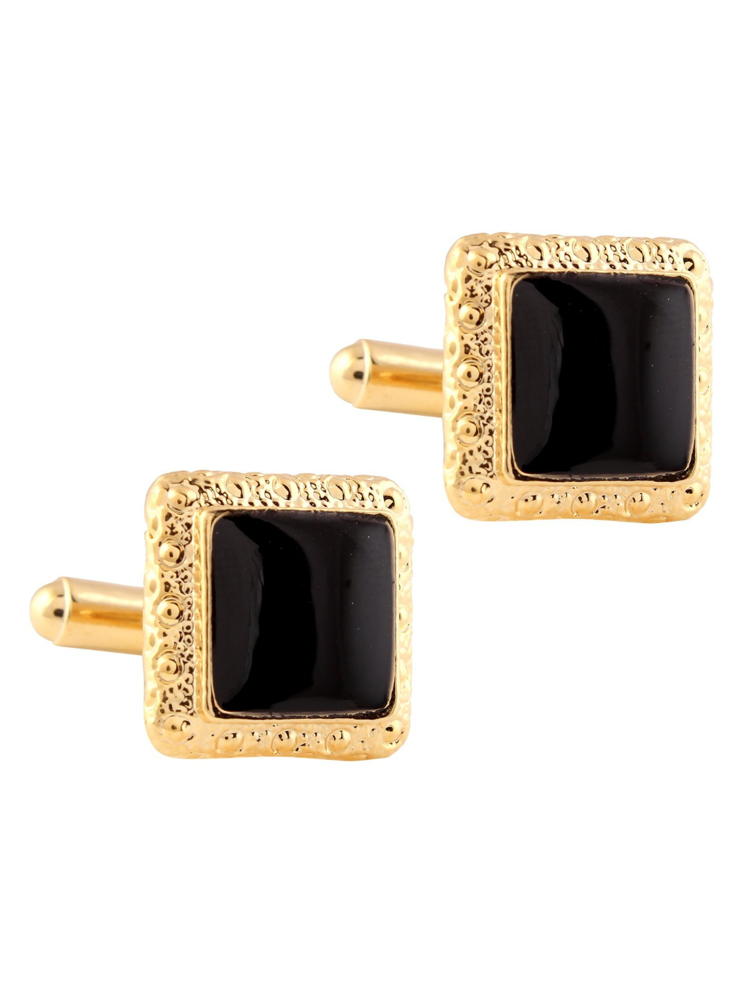 YouBella Jewellery Valentine Gifts for Men Latest Stylish Golden Black Formal Cuff Links Cufflinks Set for Men