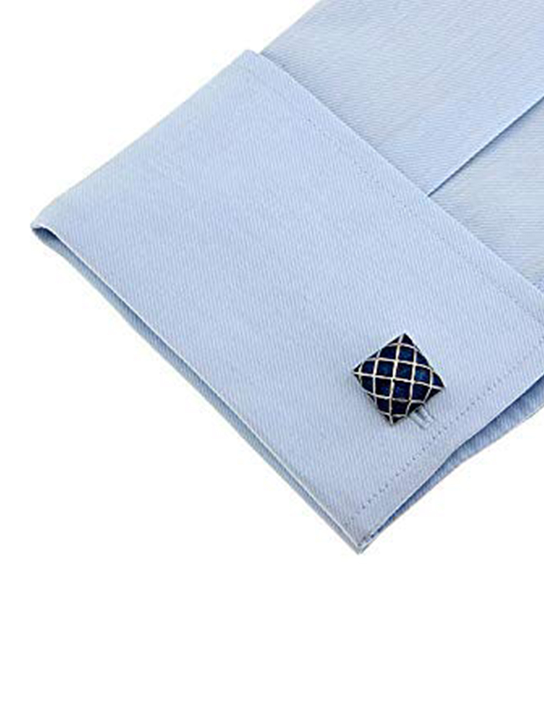 YouBella Jewellery Valentine Gifts for Men Latest Stylish Silver Blue Formal Cuff Links Cufflinks Set for Men