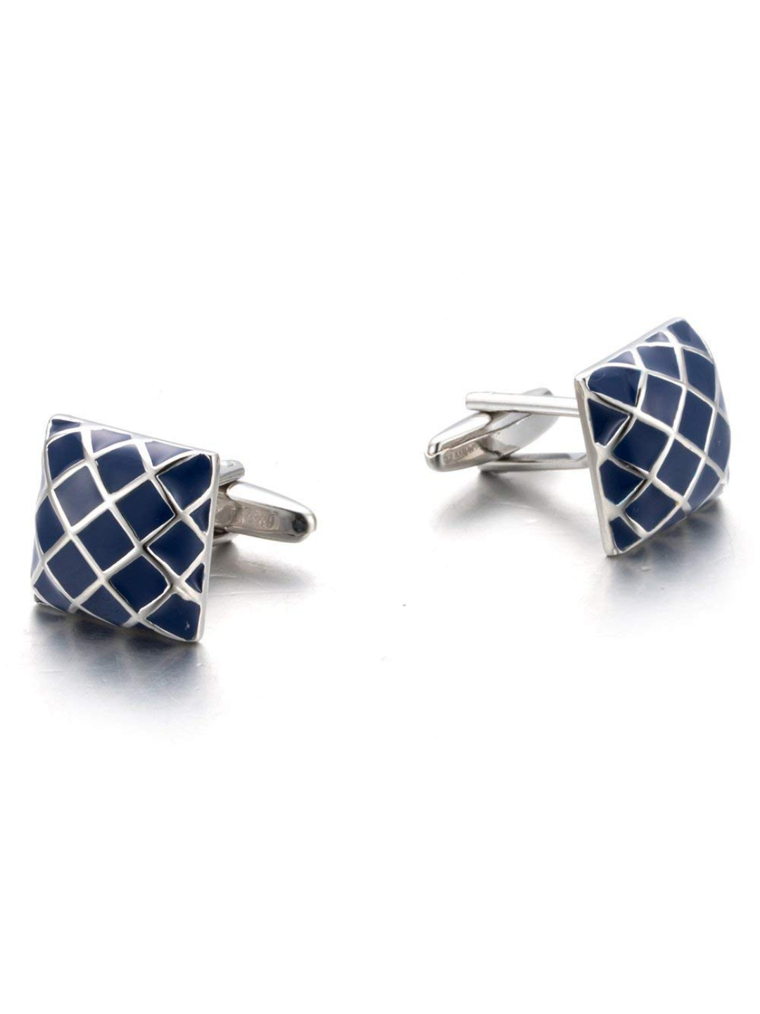 YouBella Jewellery Valentine Gifts for Men Latest Stylish Silver Blue Formal Cuff Links Cufflinks Set for Men