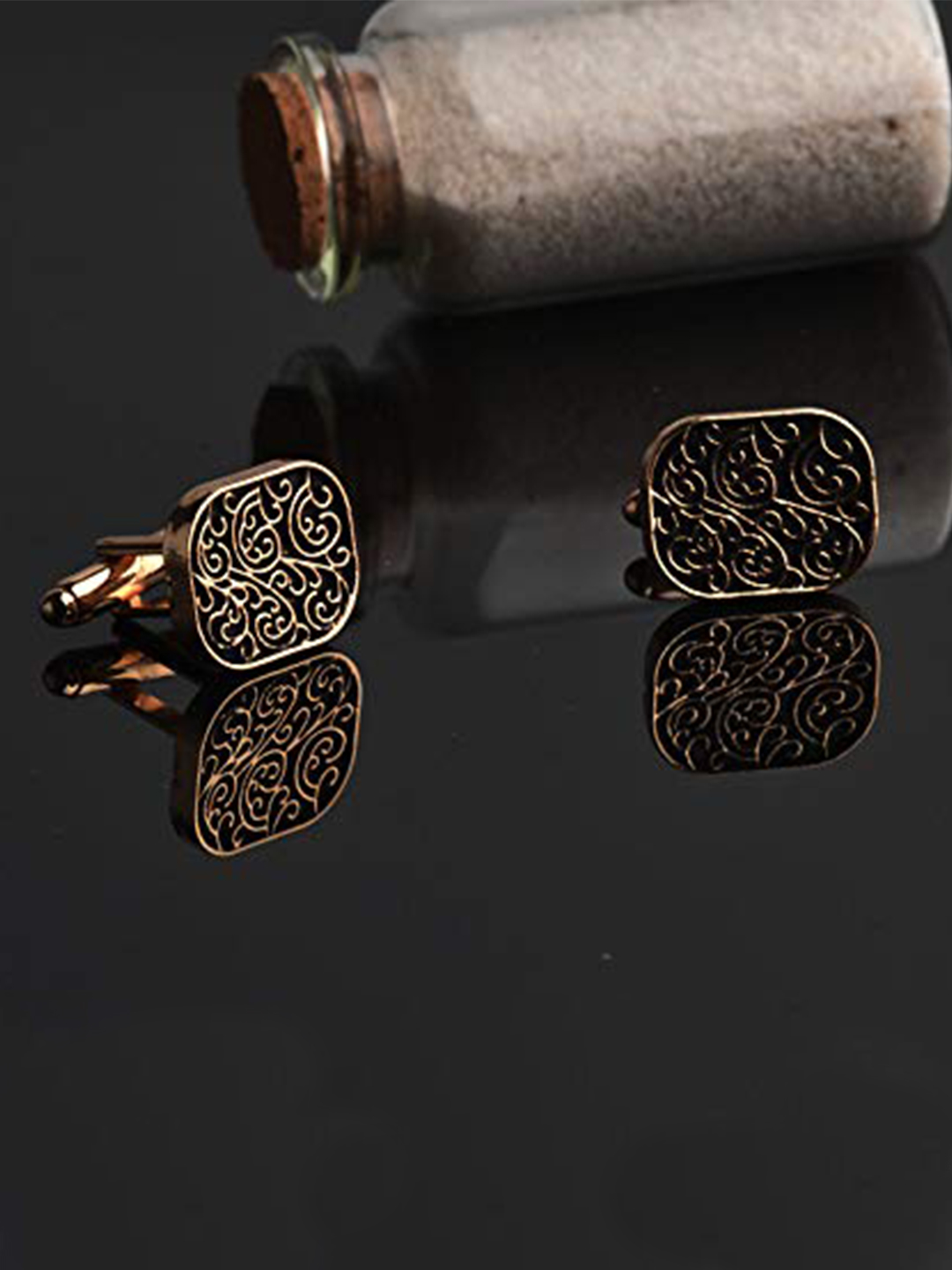 YouBella Jewellery Latest Stylish Luxurious Golden Formal Cuff Links Cufflinks Set for Men