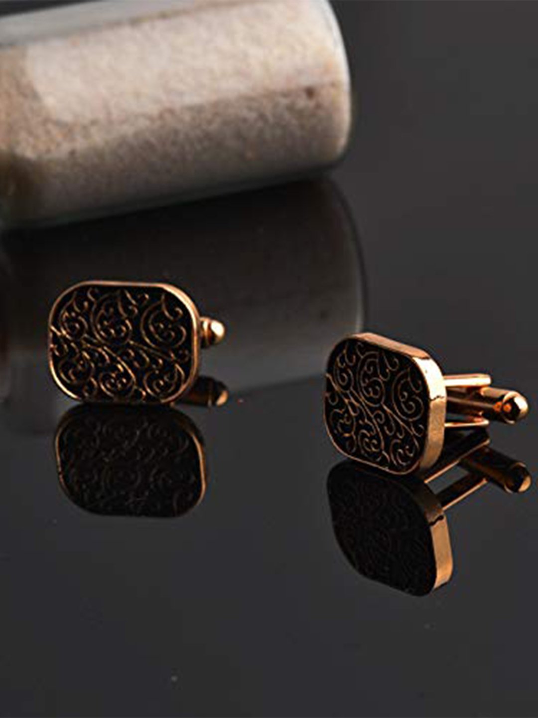 YouBella Jewellery Latest Stylish Luxurious Golden Formal Cuff Links Cufflinks Set for Men
